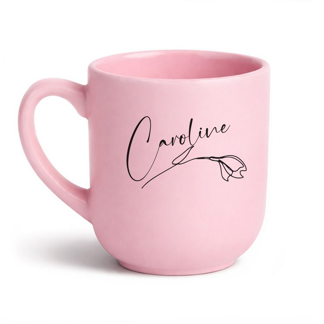 Personalisierte Tasse mit Namen – Matte Edition mit Blumenmotiv (290 ml) | Stilvolles Geschenk – Bild 6