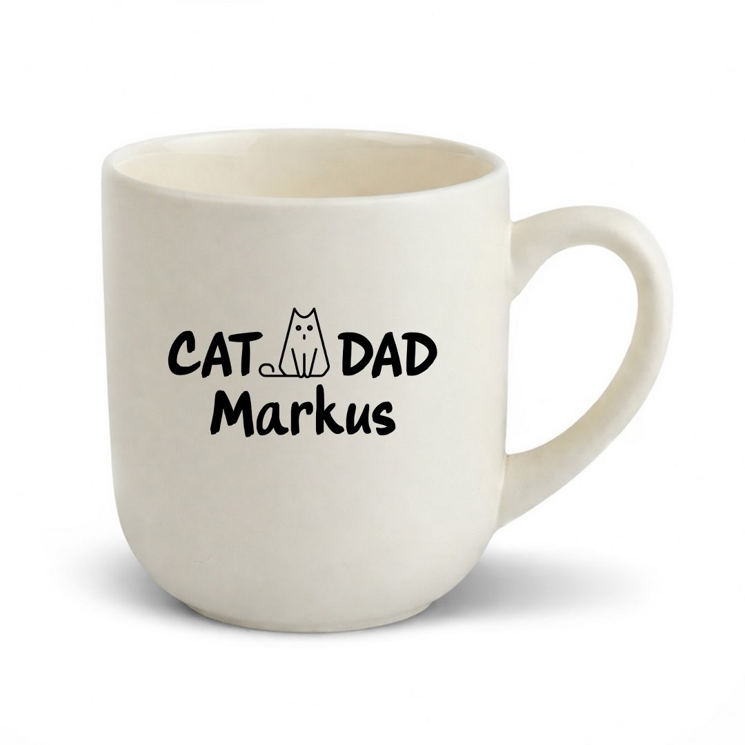 Personalisierte Tasse mit Namen „Cat Dad“ – Geschenk für Katzenliebhaber – Bild 4