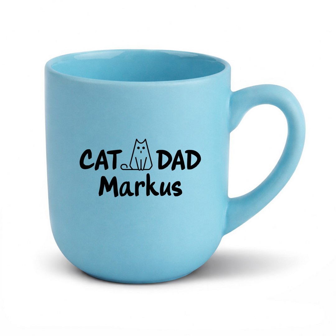 Personalisierte Tasse mit Namen „Cat Dad“ – Geschenk für Katzenliebhaber – Bild 10