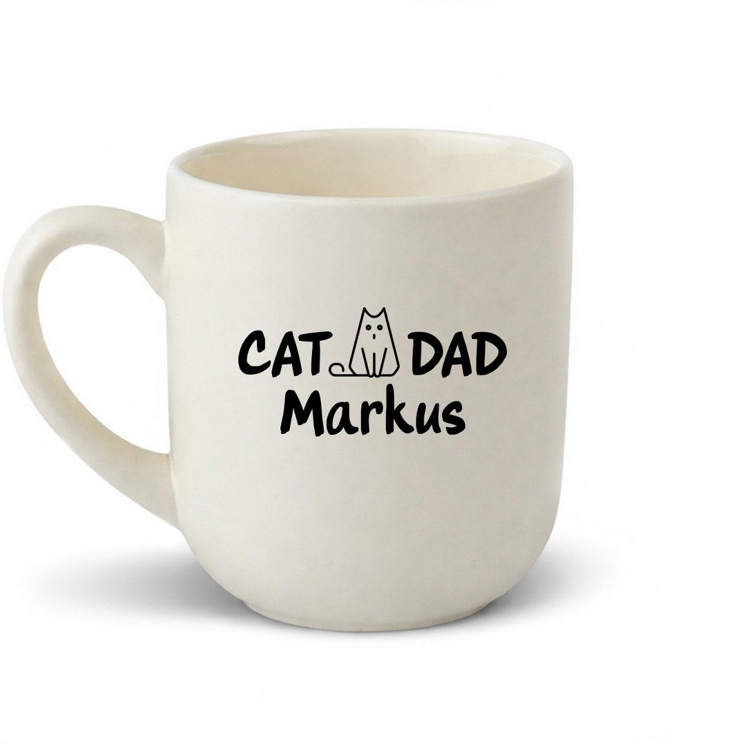 Personalisierte Tasse mit Namen „Cat Dad“ – Geschenk für Katzenliebhaber – Bild 3