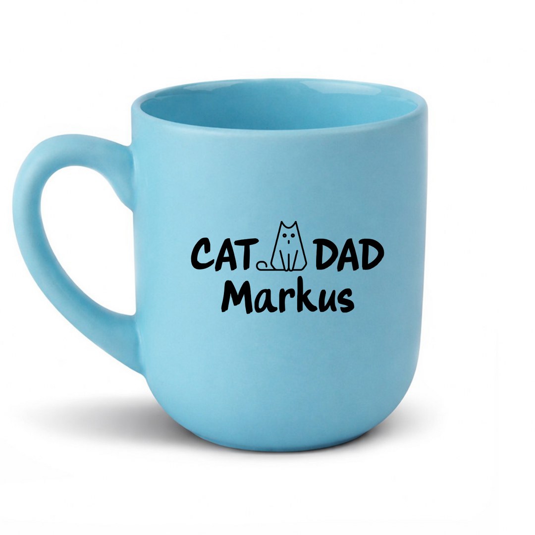 Personalisierte Tasse mit Namen „Cat Dad“ – Geschenk für Katzenliebhaber – Bild 9
