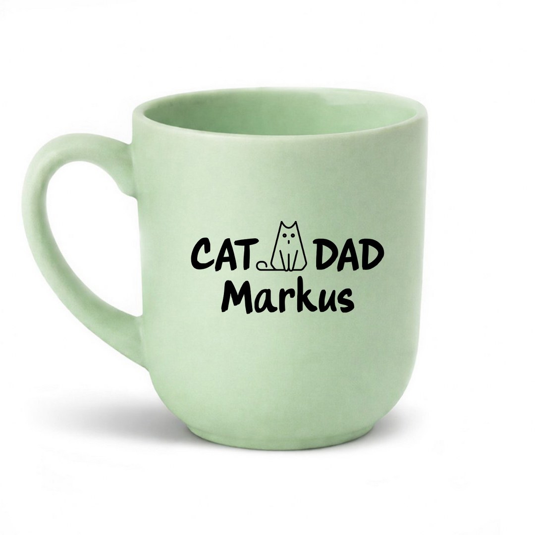 Personalisierte Tasse mit Namen „Cat Dad“ – Geschenk für Katzenliebhaber – Bild 6
