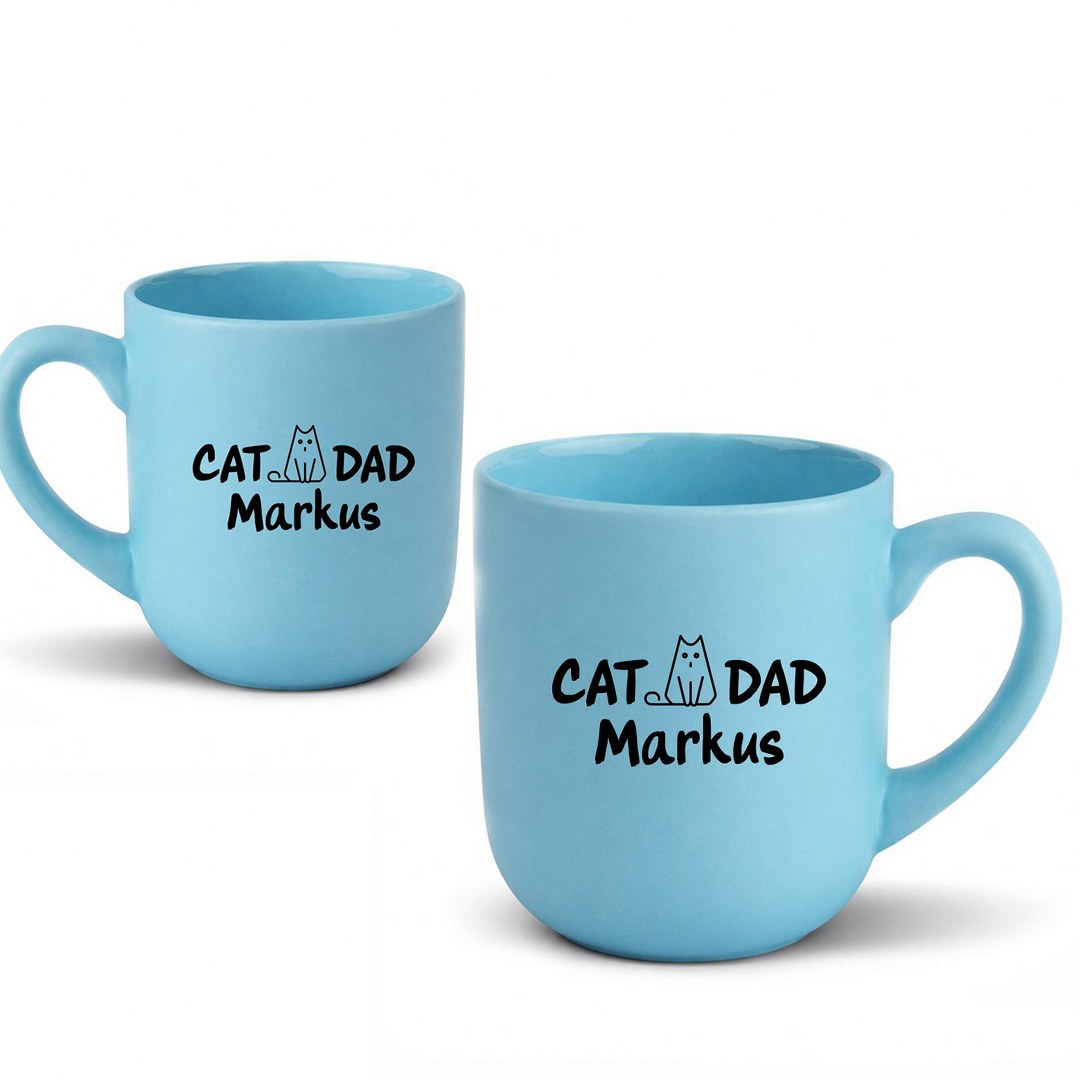 Personalisierte Tasse mit Namen „Cat Dad“ – Geschenk für Katzenliebhaber – Bild 8