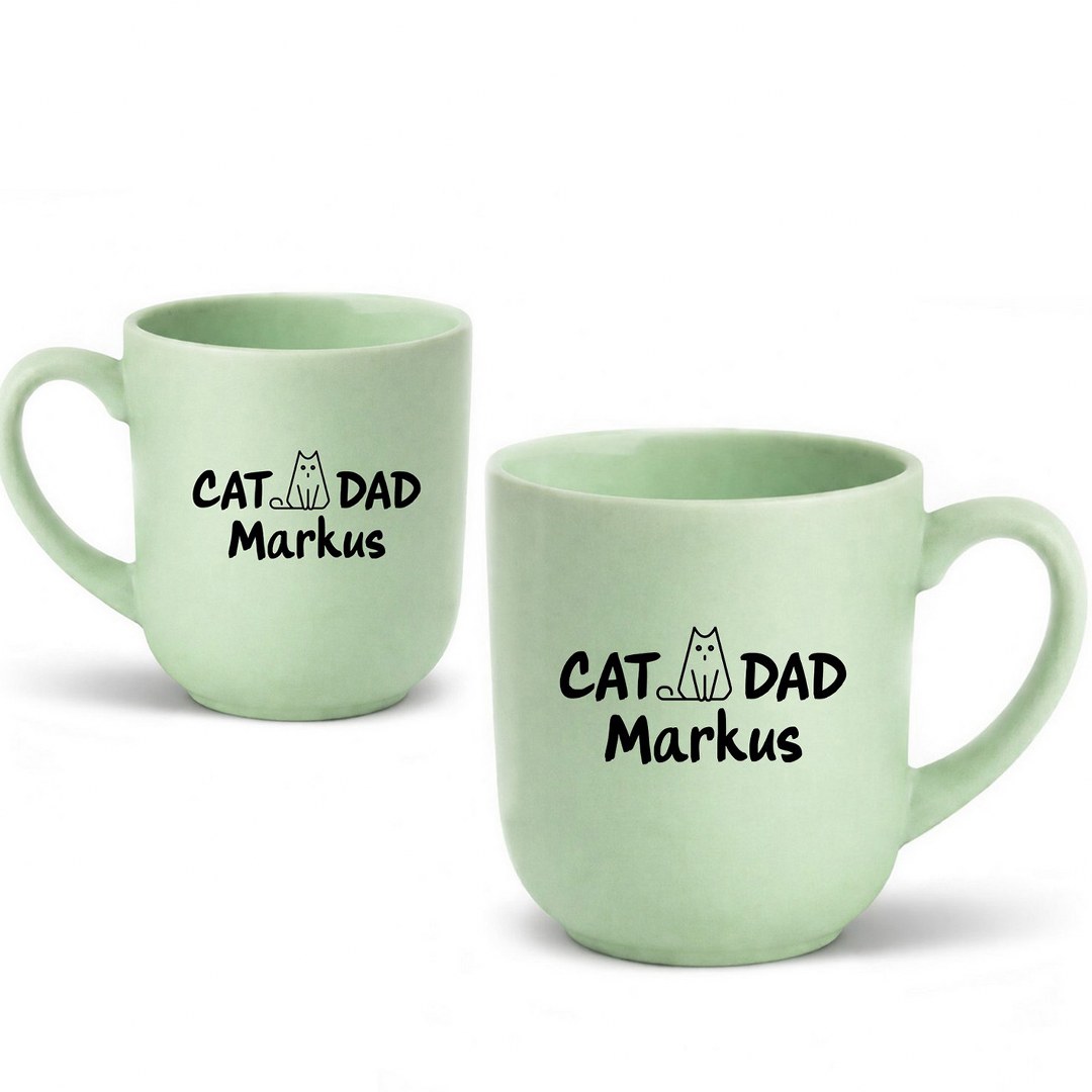 Personalisierte Tasse mit Namen „Cat Dad“ – Geschenk für Katzenliebhaber – Bild 5